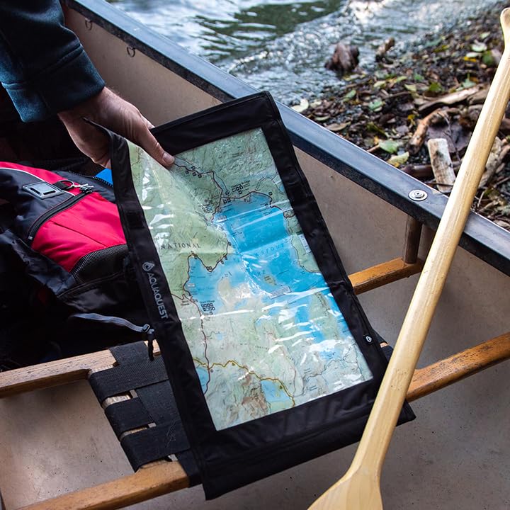 AquaQuest Trail Map Case - 100% Waterproof Document Dry Bag Holder with Clear Window & Lanyard (Black) - Image 3
